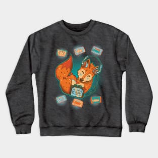 Cute fox tape deck music Crewneck Sweatshirt